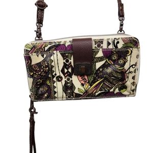 Sakroots Owl Print Wallet Wristlet Crossbody Purse